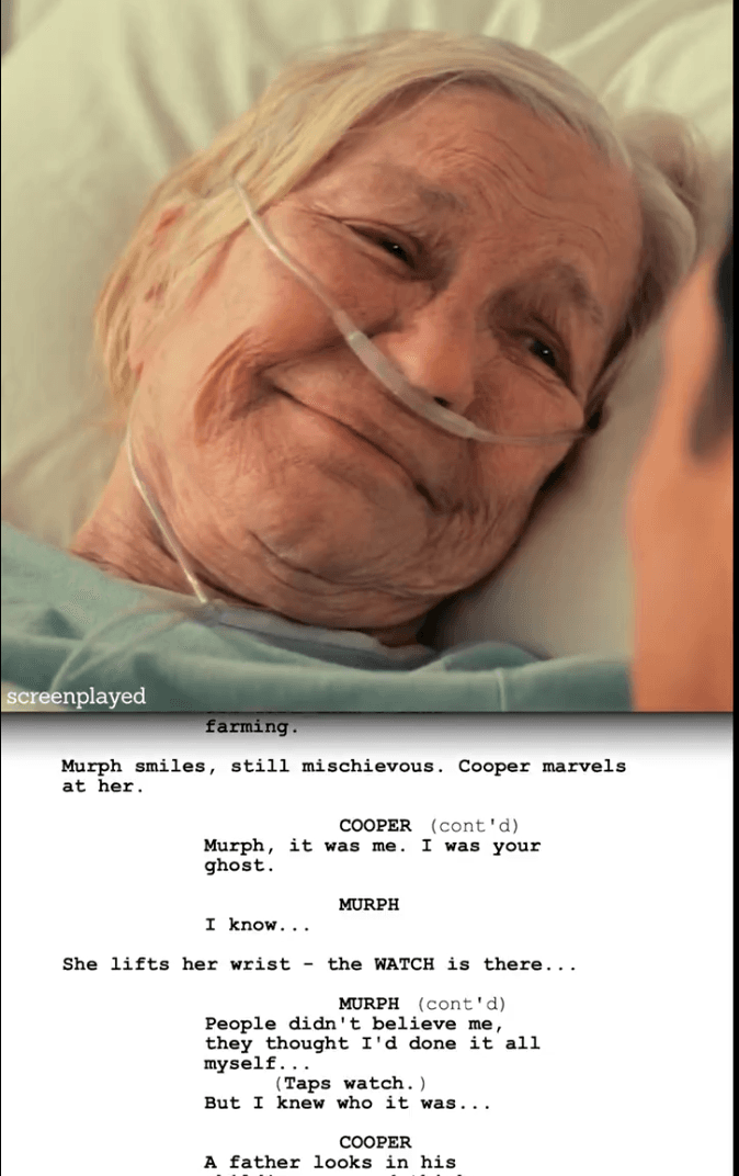 Screenplay of the most emotional heartbreaking moment.